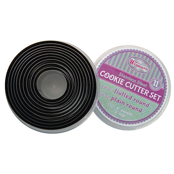 Plain Round Cookie Cutter Set (11 Piece)