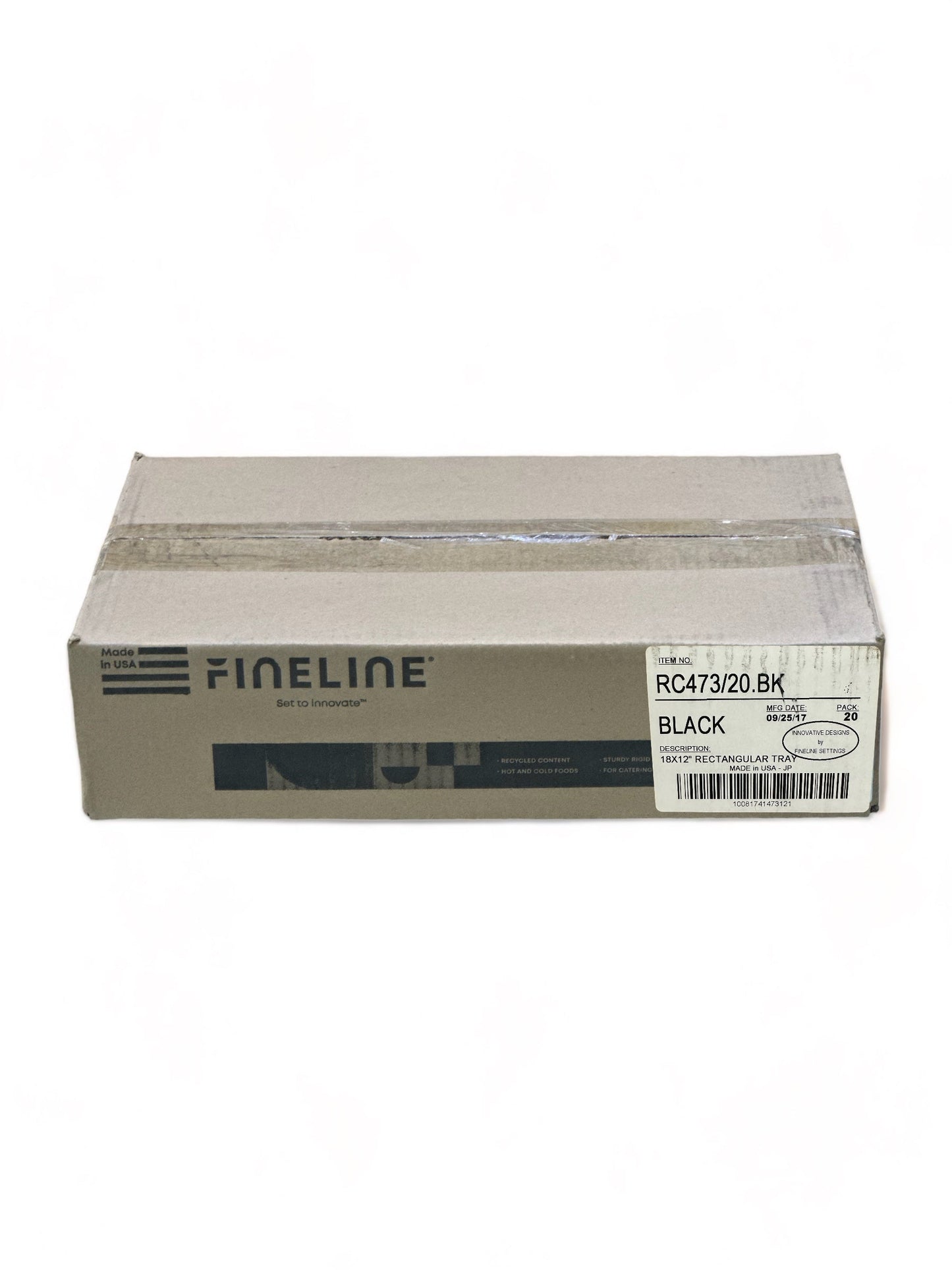 18" X 12" Black Rectangular Catering Tray - 20 Qty
