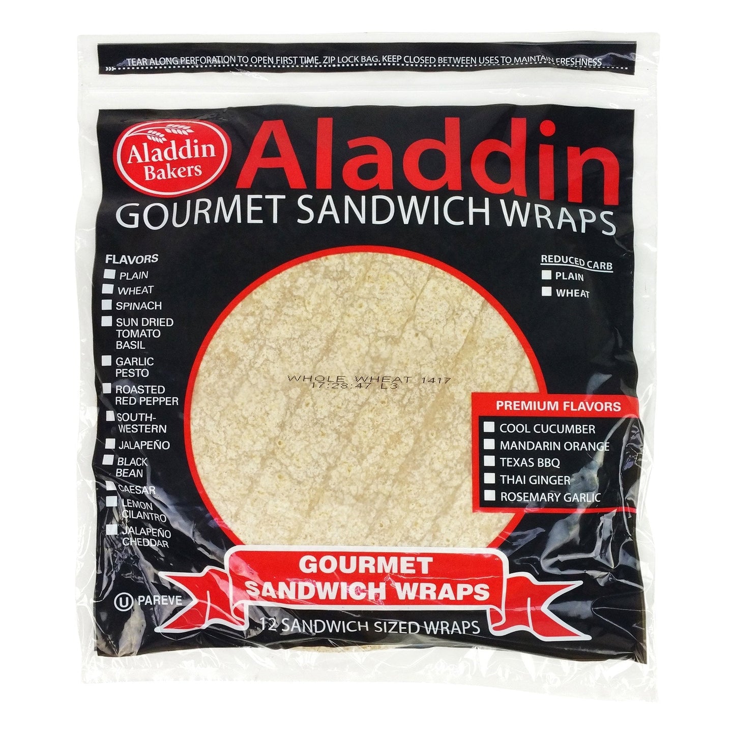 Whole Wheat Sandwich Wraps - 6 bags/12 per bag
