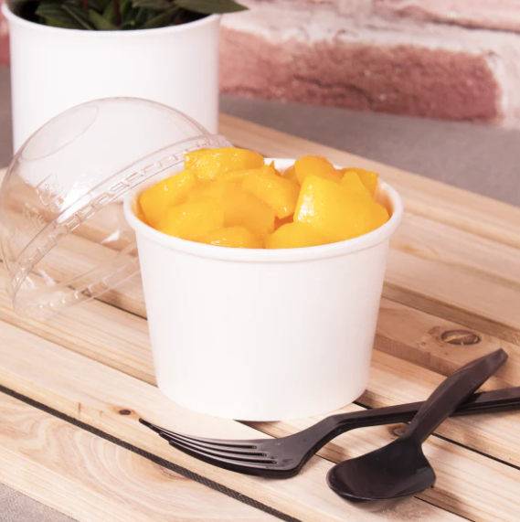 8oz Paper Food Containers (95mm), White - 1,000 Pieces