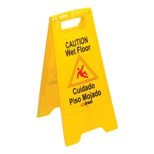 Winco Wet Floor Caution Sign Yellow