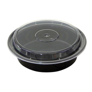 VERSAtainer Black Round Container and Lid - 48 oz - 150 pcs