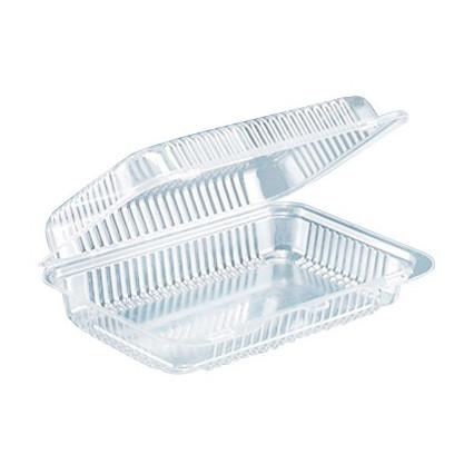 Inline Clear Hinged Containers - 9 x 5.5 x 3.38