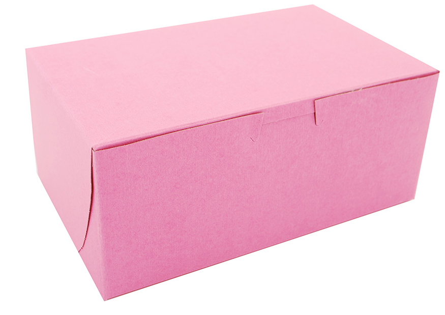 8 X 5 X 3-1/2 Pink Non-Window Bakery Cake Boxes - 250 PC