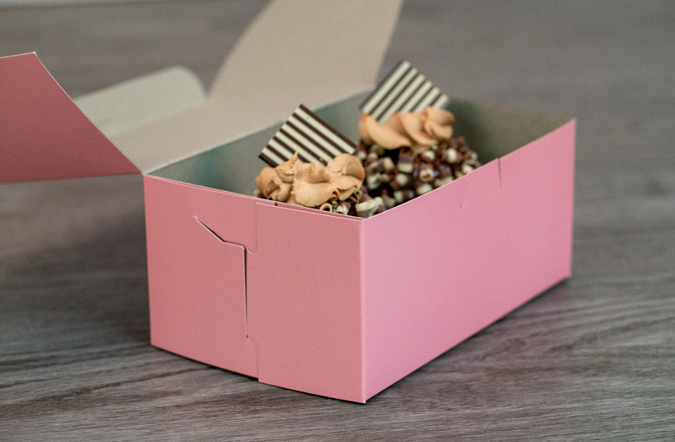 8 X 5 X 3-1/2 Pink Non-Window Bakery Cake Boxes - 250 PC