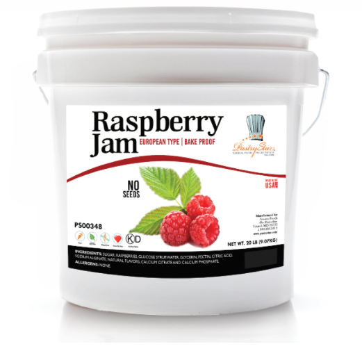 Bake Proof Raspberry Jam (No Seeds) 20 LBS-high fruit content