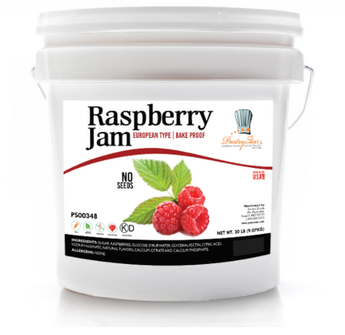 Bake Proof Raspberry Jam (No Seeds) 20 LBS-high fruit content