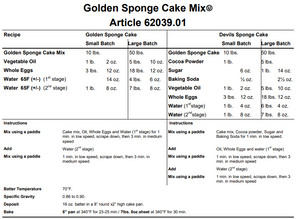 Golden Sponge Cake Mix