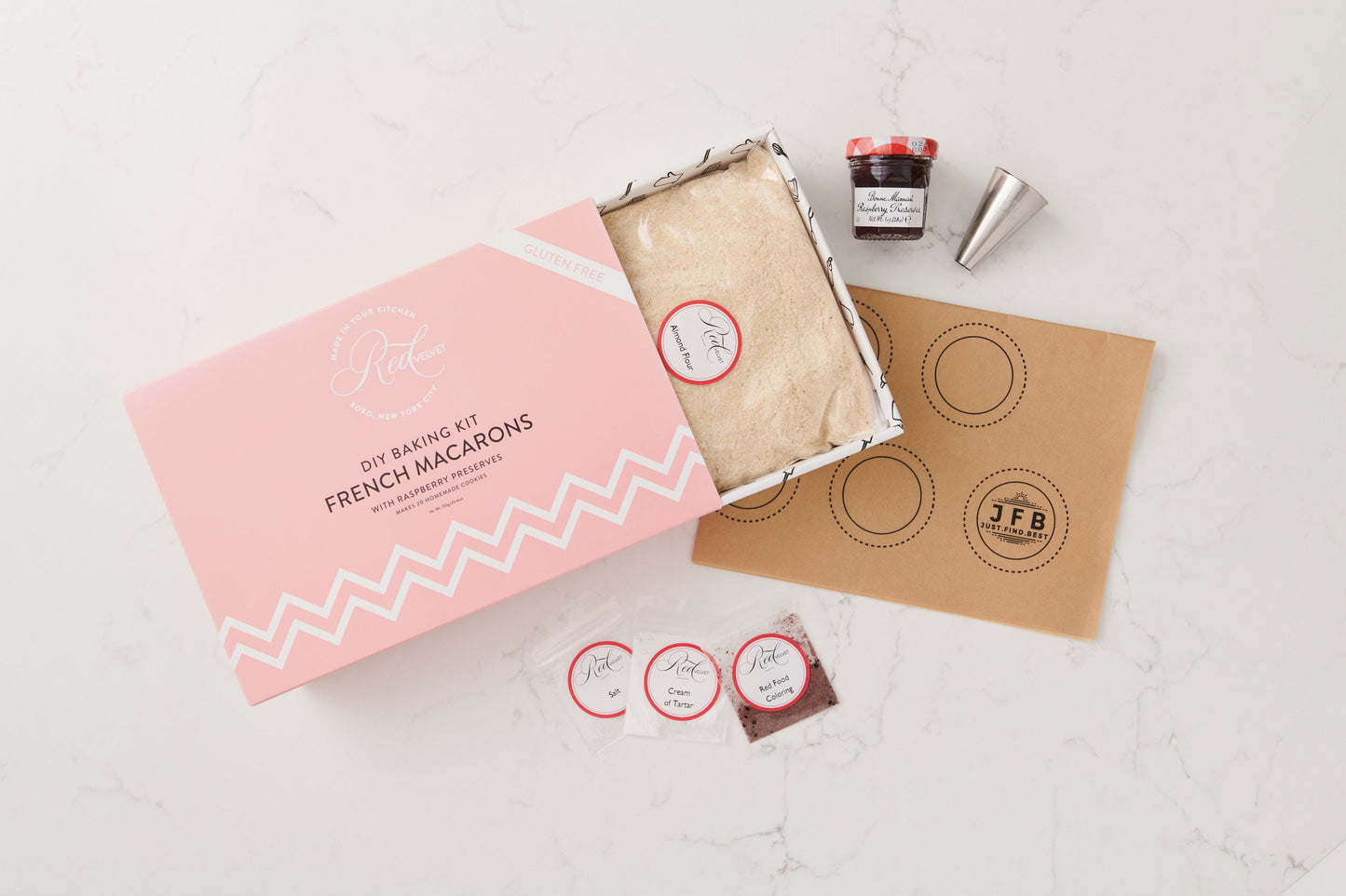 French Macaron Baking Kit with Raspberry Preserves