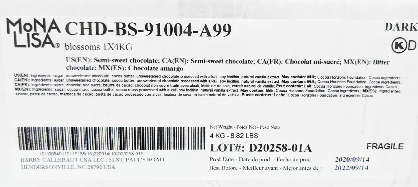 Dark Chocolate Blossom Curls **CALL US FOR LEAD TIME**