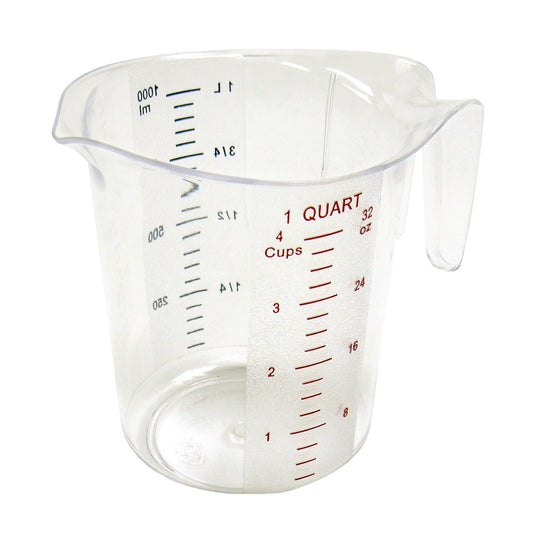 1 QT Measuring Cup, Plastic, Color Graduations