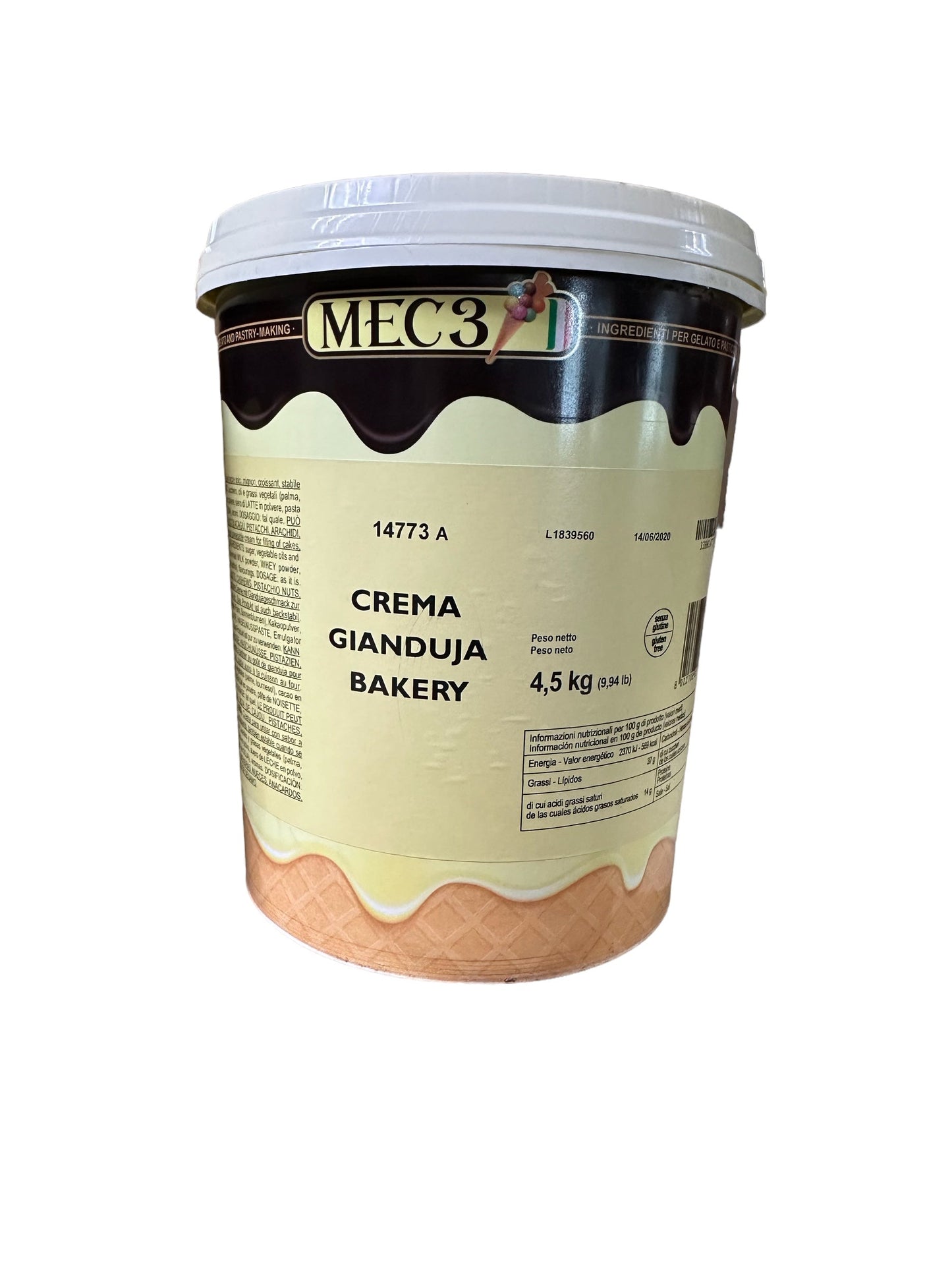 MEC3 Bakery Gianduja 4.5 KG Pail