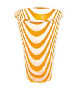 Alcas Orange Plastic Striped Cup 500cc - 400 Pieces