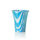 Alcas Blue Plastic Striped Cup 250cc - 1000 Pieces