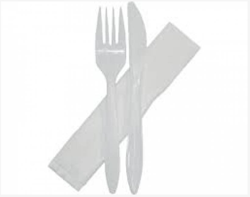 Cutlery Medium Kit that Contains a Knife, Fork, Napkin - 400 Qty