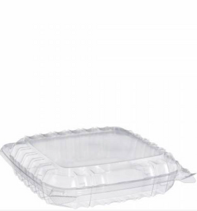 8.3"X8.3"X2" Clear Hinged Container Safe Seal - 250 Pieces
