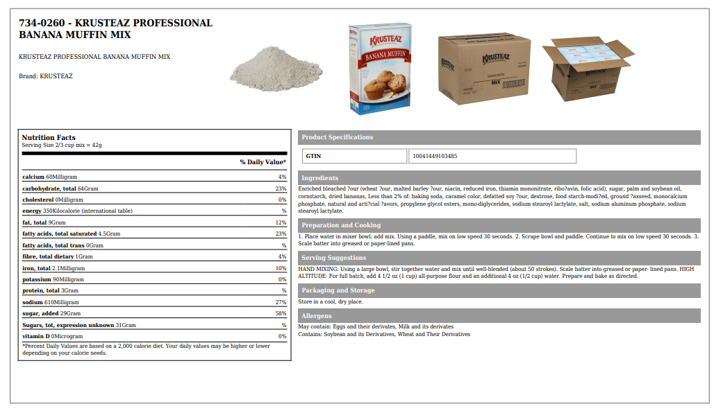 Krusteaz Professional Banana Muffin Mix (SPECIAL ORDER)