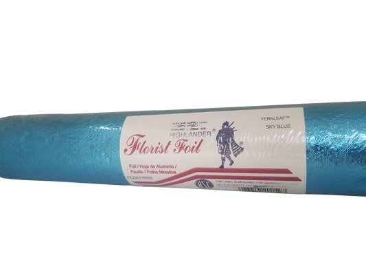 Embossed Foil Roll - Fernleaf Sky Blue