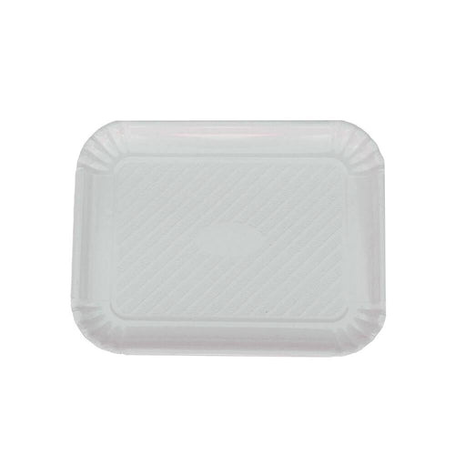 White Rectangular Pastry Tray - Rolled Edge (Multiple Options)