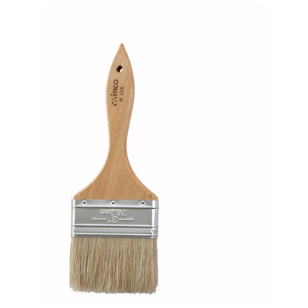 Pastry Brush/Basting Brush - Natural Boar Hair (Metal Ferrule) - Flat - 3