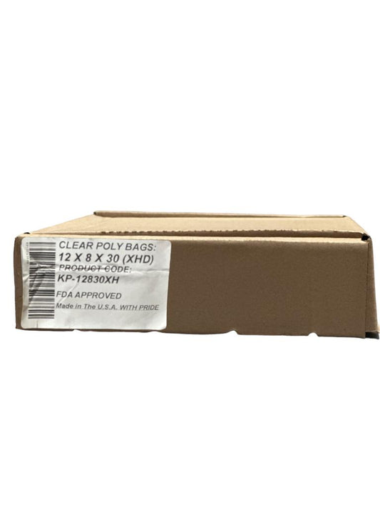 12x8x30 Heavy Duty Poly Bag Plastic - 400 Pieces