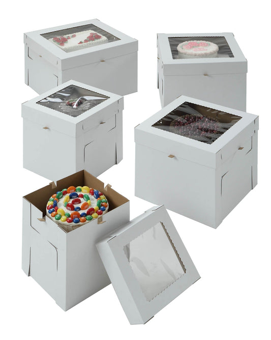 White E-Flue 10 X 10 X 8 Window Cake Box