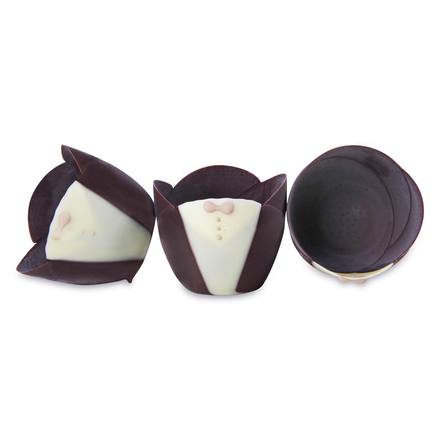 Mini Tuxedo Tulip Dark Chocolate Cups (special order) contact us for pricing