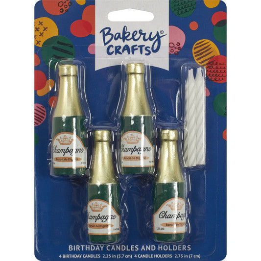Champagne Bottle Candle Holders – 4 Pieces (8 oz)
