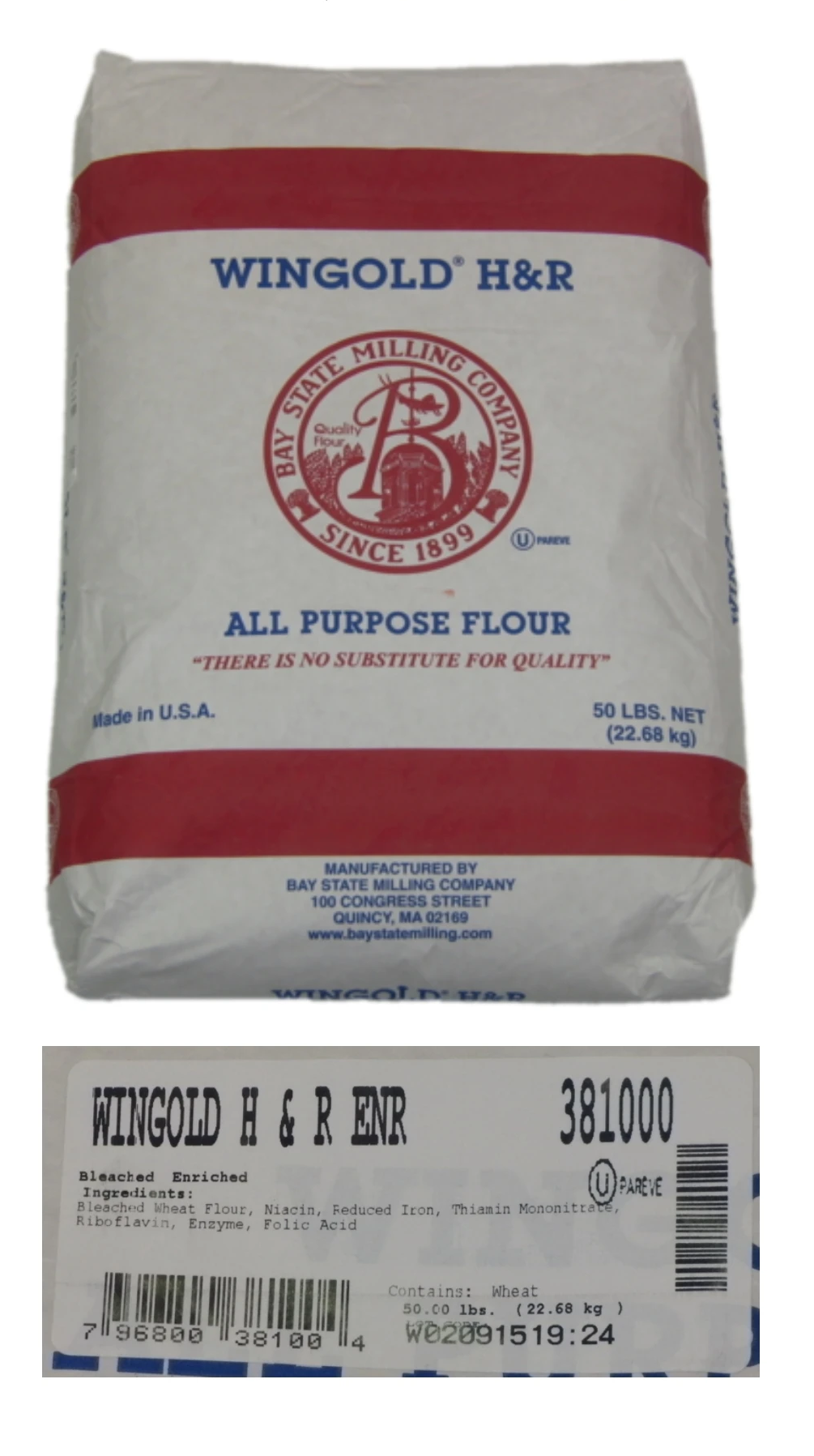 Wingold All Purpose Flour 2x25LB (Bleached, Bromated)